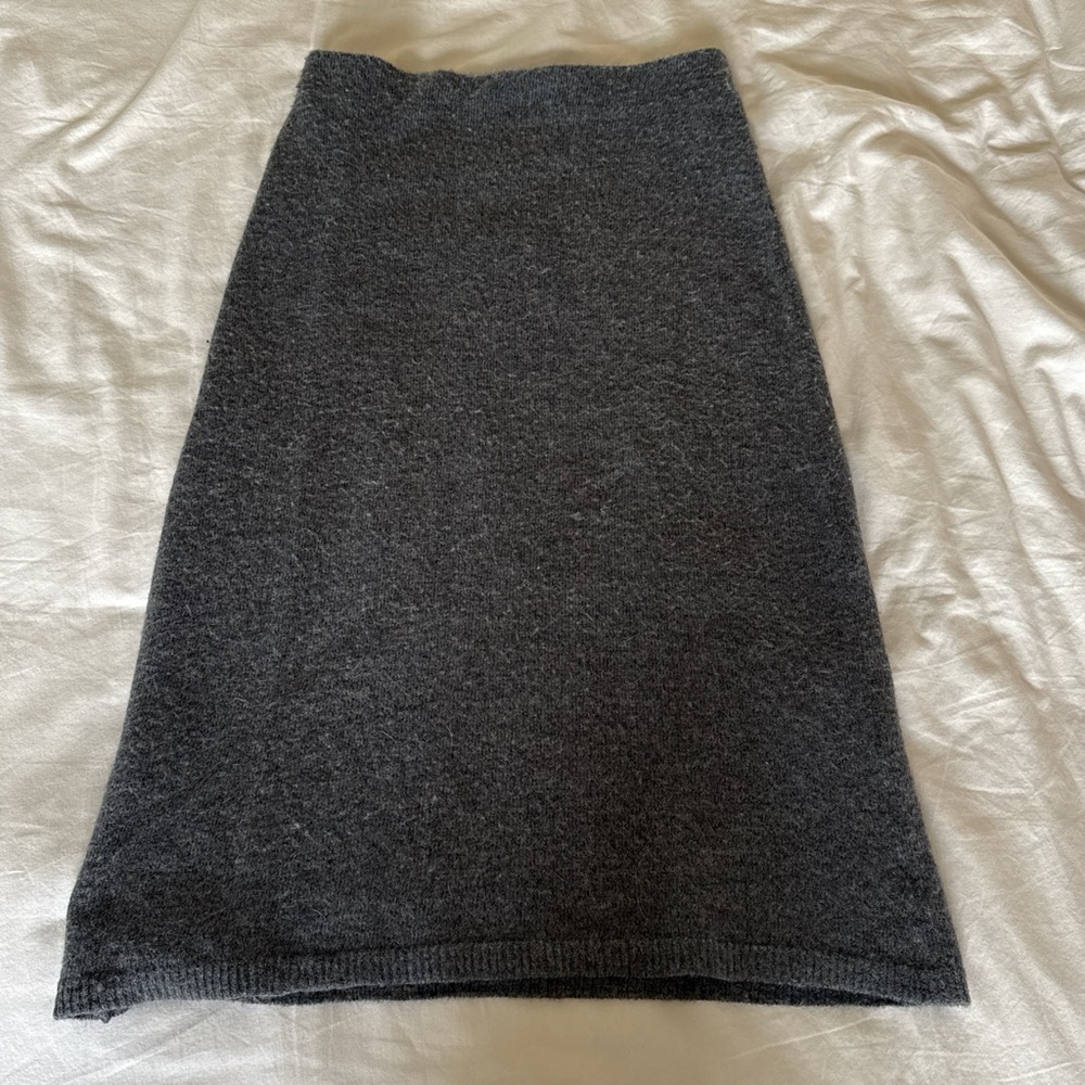 Mango Charcoal Midi Skirt
